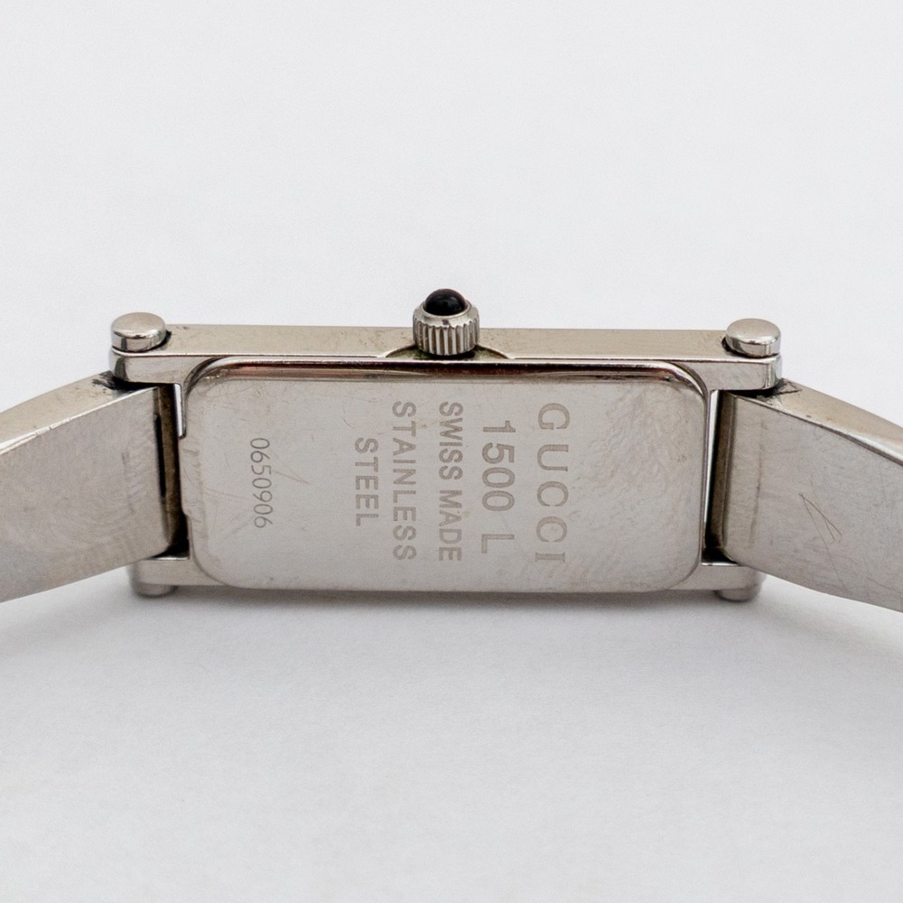 Gucci 1500L Stainless Steel Bangle Watch Silver Swiss Made Vintage Women's - Picture 5 of 5